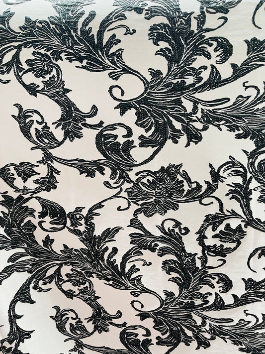 Japanese style designer satin mikado Floral Brocade great for dress jacket pants skirt and much more made in Italy