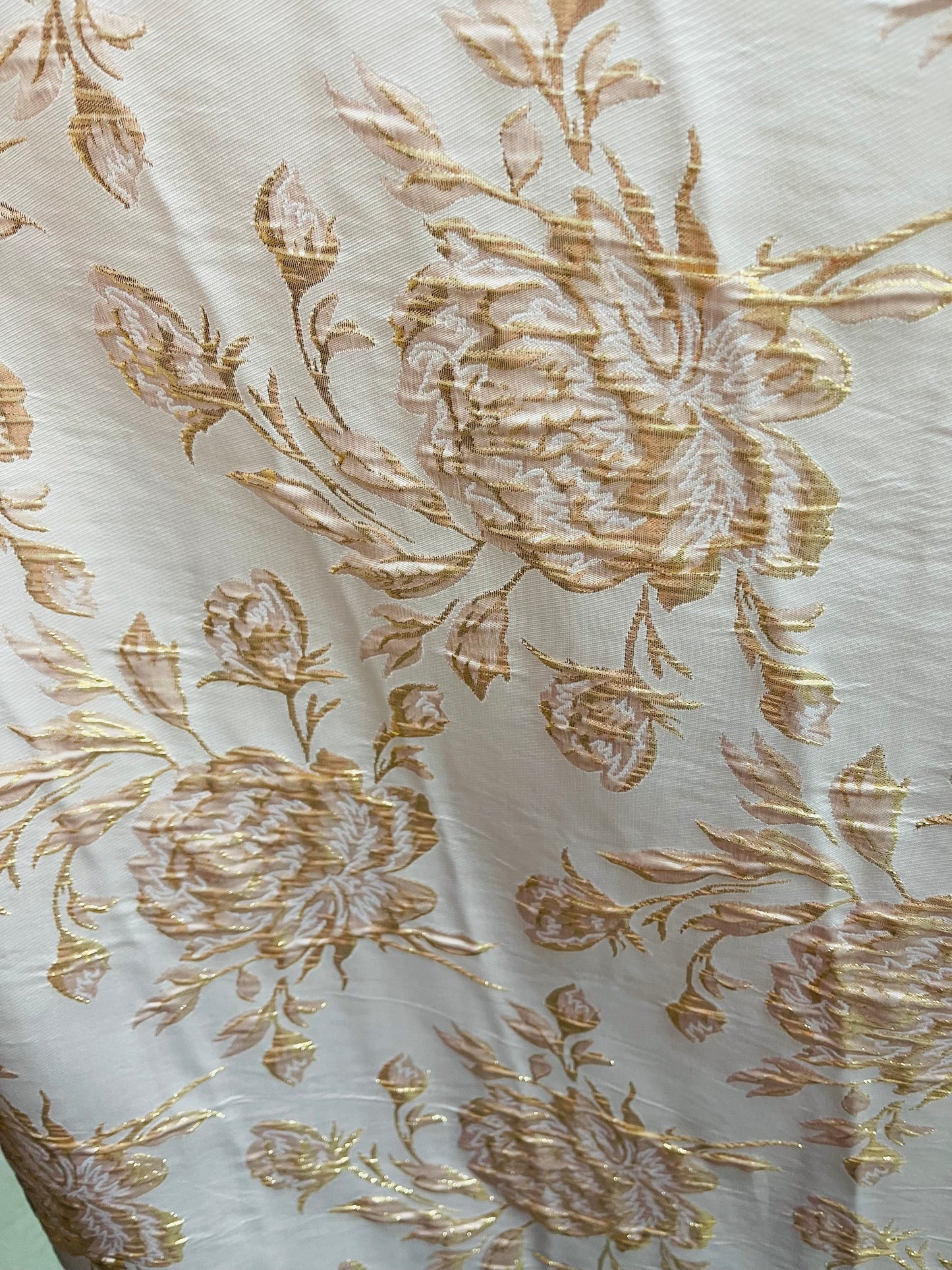 Designer champions with blus metallic flowers brocade mikado made in Italy