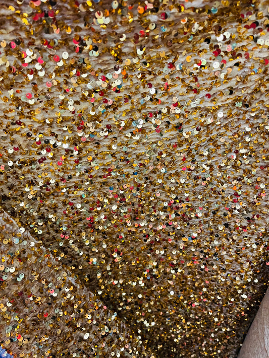 Gold on champagne 4way stretch velvet sequins velvet great for dress prom jackets pants skirt and much more