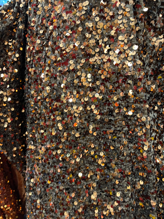 Brown 4way stretch velvet sequins velvet great for dress prom jackets pants skirt and much more