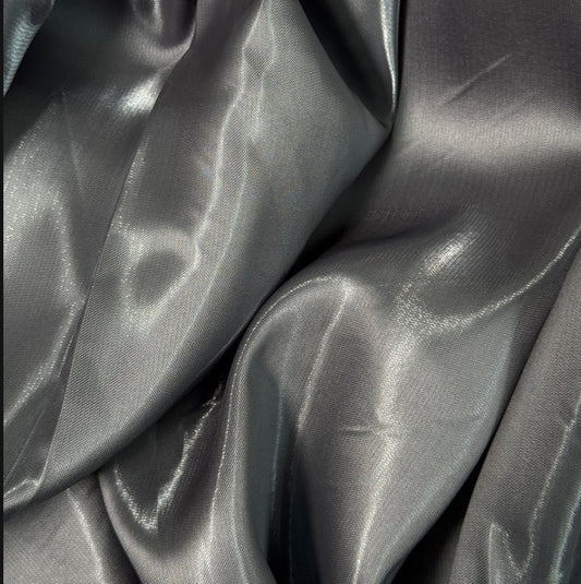 Charcoal gray liquid satin great for dress jacket pants skirt and much more made in Italy