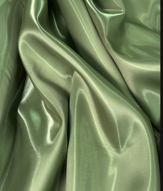 Olive green liquid bridal satin great for dress skirt pants shirt and much more made in Italy
