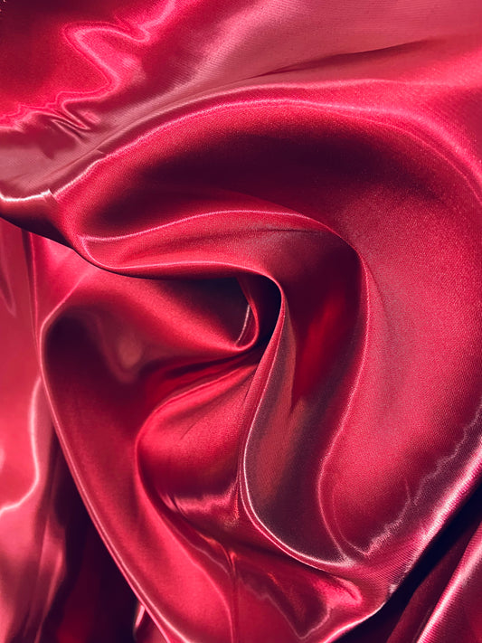 Burgundy liquid satin great for dress skirt pants shirt suit made in Italy