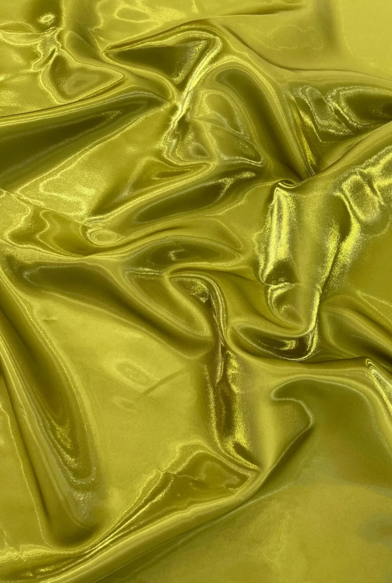 Chartreuse liquid satin great for dress jacket pants skirt and much more made in Italy