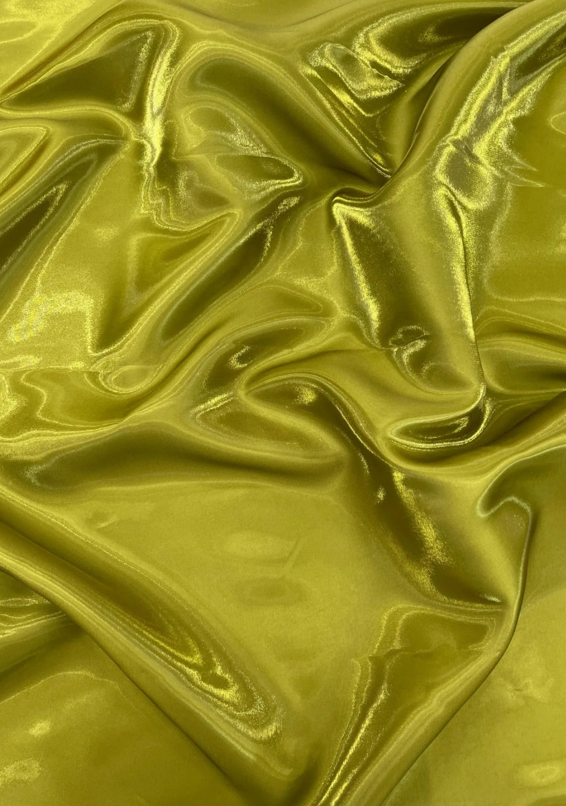 Chartreuse liquid satin great for dress jacket pants skirt and much more made in Italy