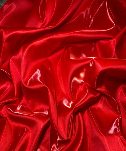 Red liquid satin great for dress jacket pants and much more