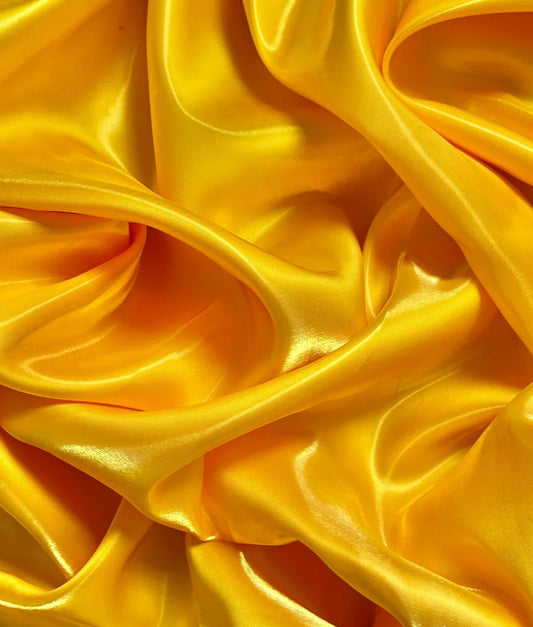Yellow liquid bridal satin great for dress skirt shirts pants suit and much more made in France