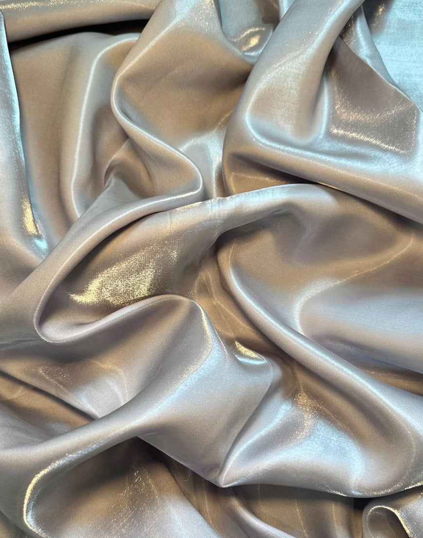 Taupe liquid satin great for dress skirt pants shirt and much more made in Italy