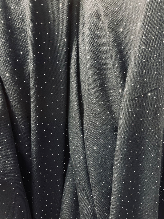 Black ponte roma with Swarovski  stone great fabric for dress pants jacket skirt shirt and much more