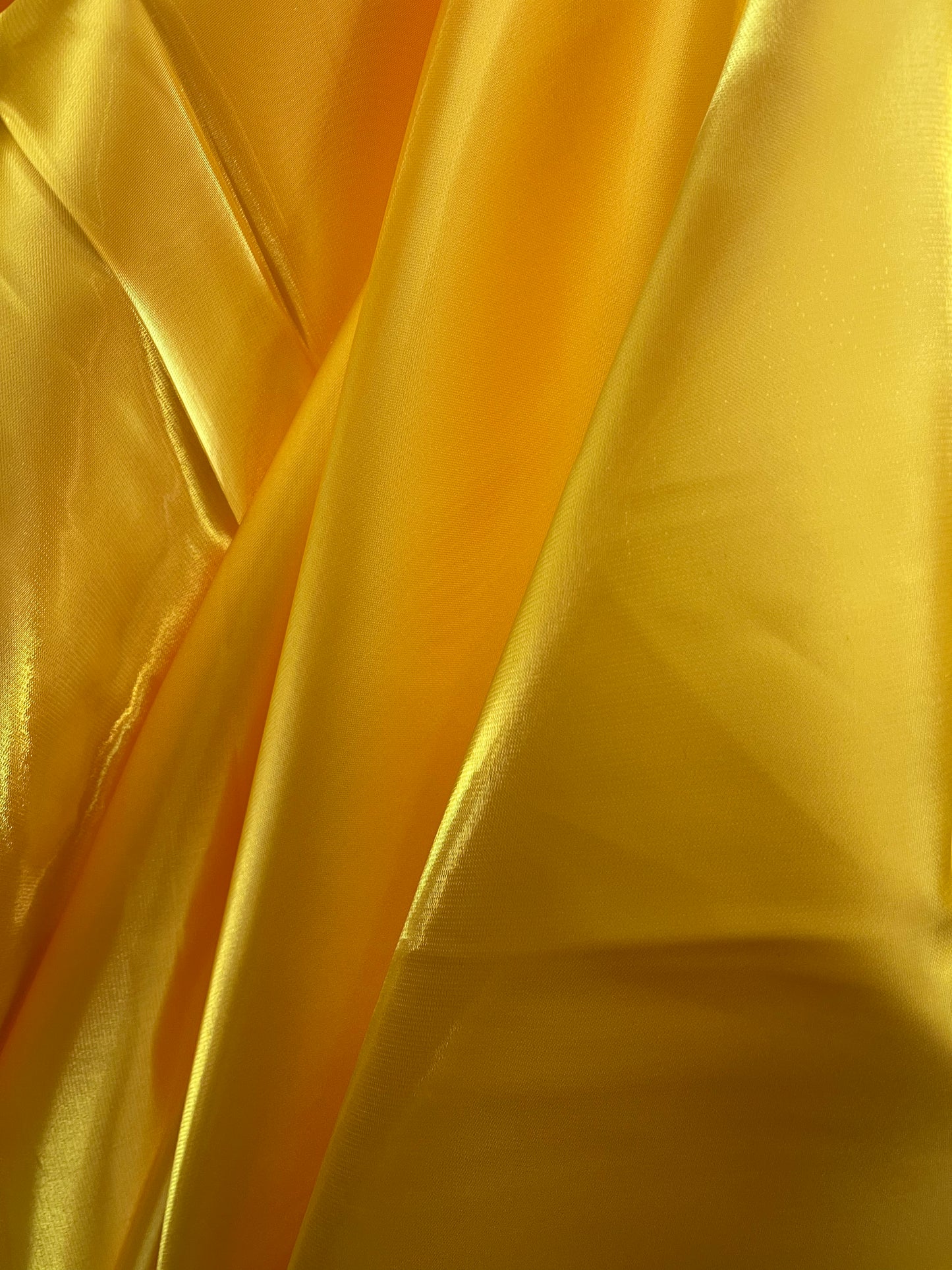Yellow liquid bridal satin great for dress skirt shirts pants suit and much more made in France