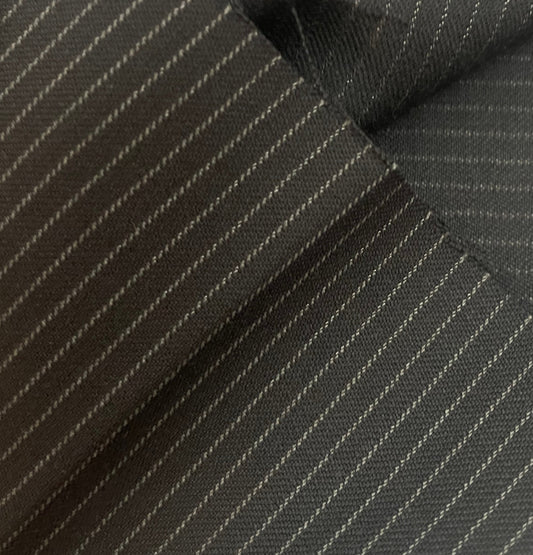 100% wool super 220s quality navy blue with white stripes made in Italy by Salvatore ferragamo