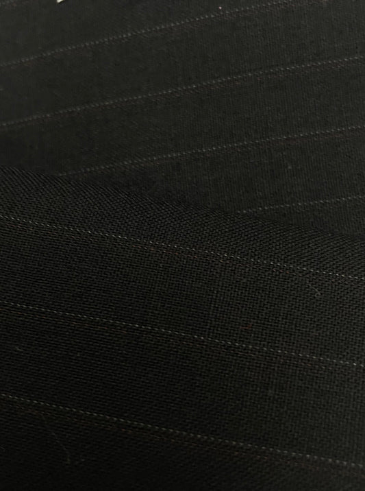 100% wool super 220s quality black with shadow stripes made in Italy by Oscar de la renta