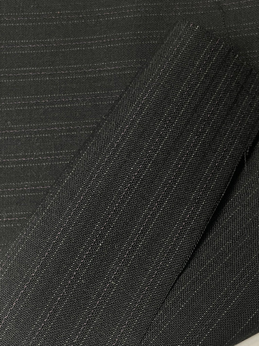 100% wool super 220s quality black with shadow stripes made in Italy by Oscar de la renta