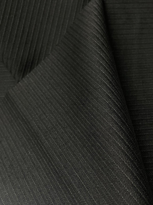 100% wool super 220s quality black with shadow stripes made in Italy by Oscar de la renta