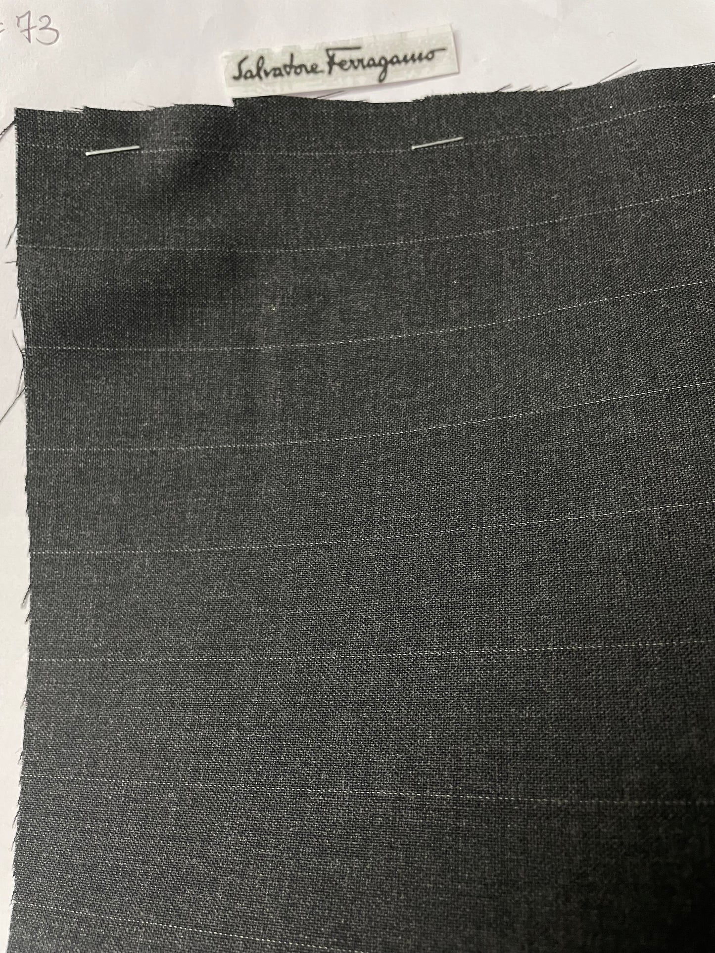 Dark gray with shadow stripes 100% wool designed by Salvatore ferragamo 220 quality