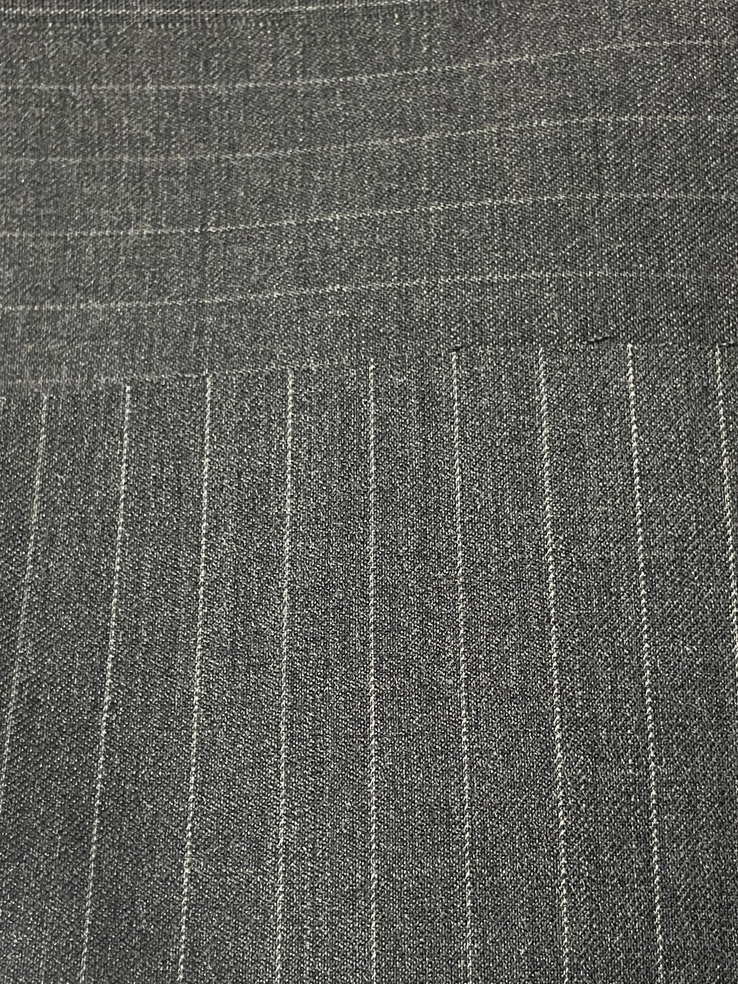 Gray with light gray shadow stripes 100% wool designed by Salvatore ferragamo 220 quality