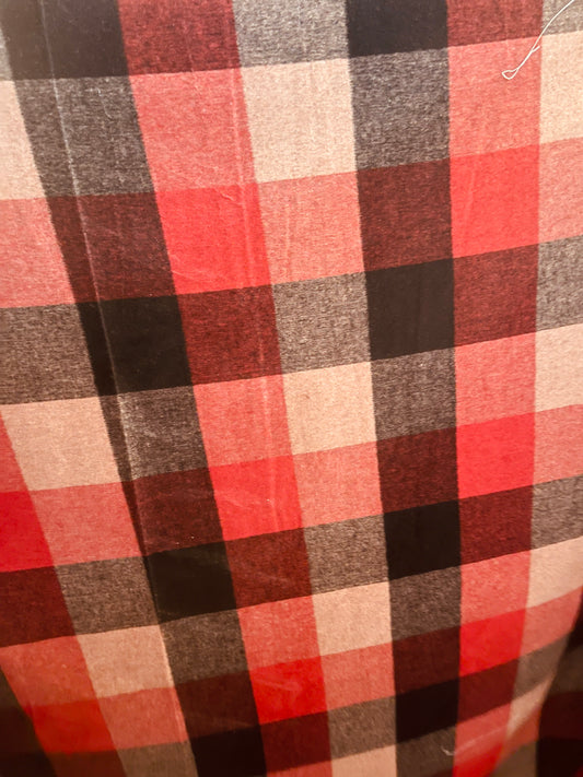 Orange camel checkerboard plaid 100% cashmere super soft great fabric for sweaters dress jacket and much more