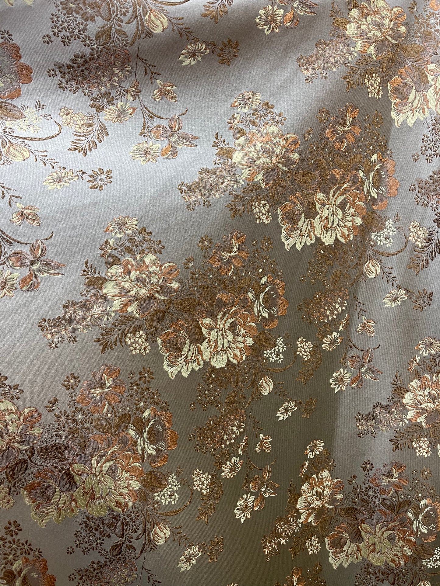 Gold flowers Japanese style brocade great for pants skirt shirt dress pillow cover and much more