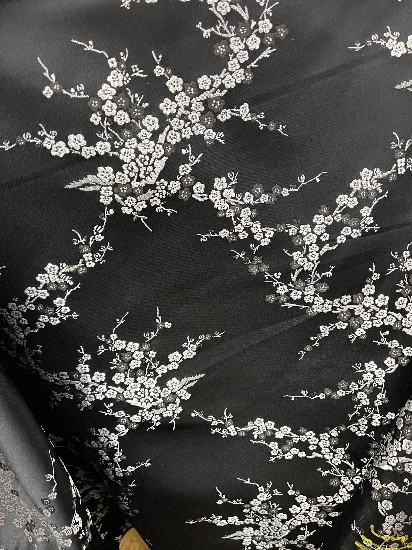 Black and silver style Japanese style brocade great for pants skirt shirt dress pillow cover and much more