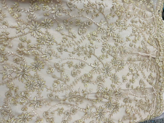 Designer beaded lace great for dress jacket pants skirt and much more