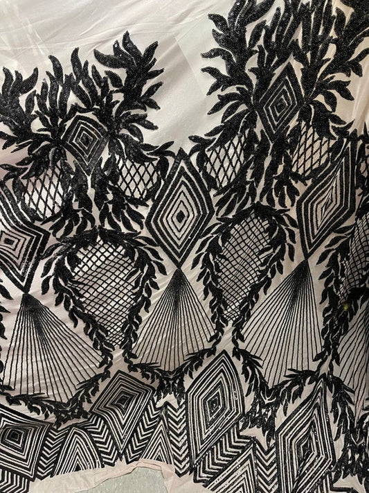 Designer spandex sequins lace