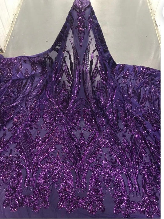 Designer spandex sequins lace