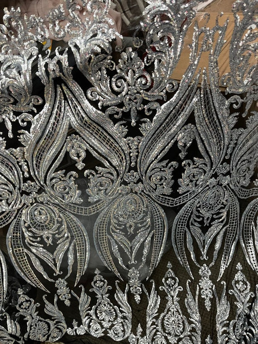 Designer spandex sequins lace