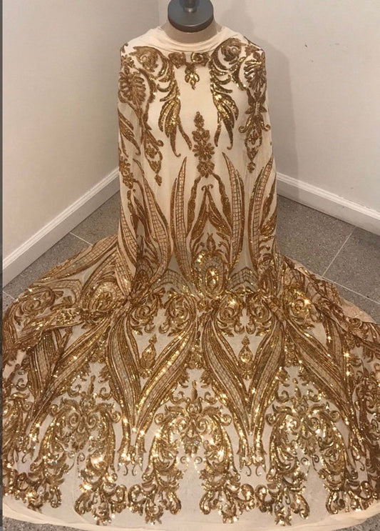 Designer spandex sequins lace