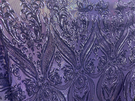 Designer 4way stretch sequins lace