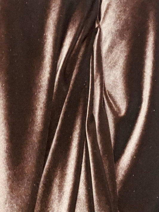 Designer brown 4way stretch velvet