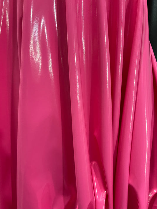 Hot pink shinny 4way stretch vinyl made in Italy