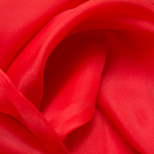 Designer red poly Gazar organdy made in Italy