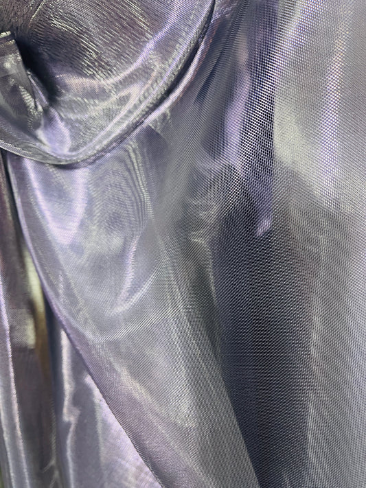 Designer metallic dabble face Horse hair organdy made in Italy