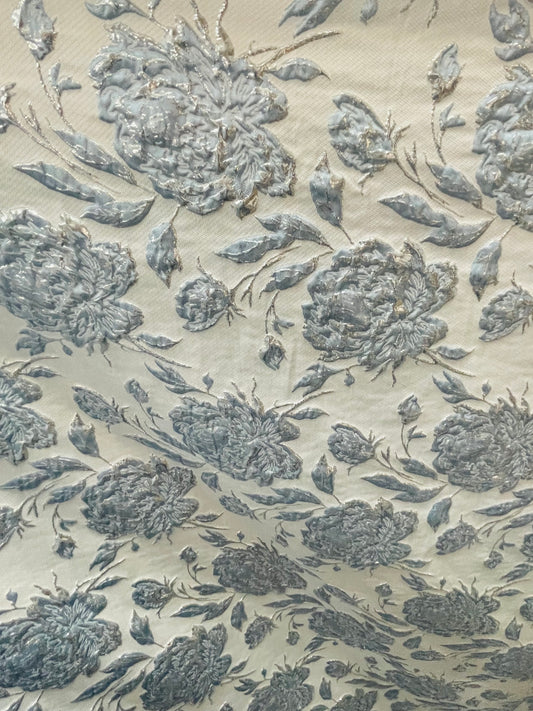 Designer metallic brocade mikado made in Italy