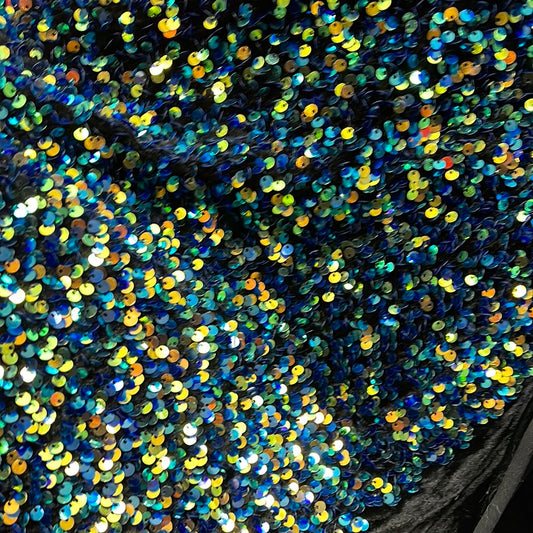Designer 4way stretch velvet sequins lace