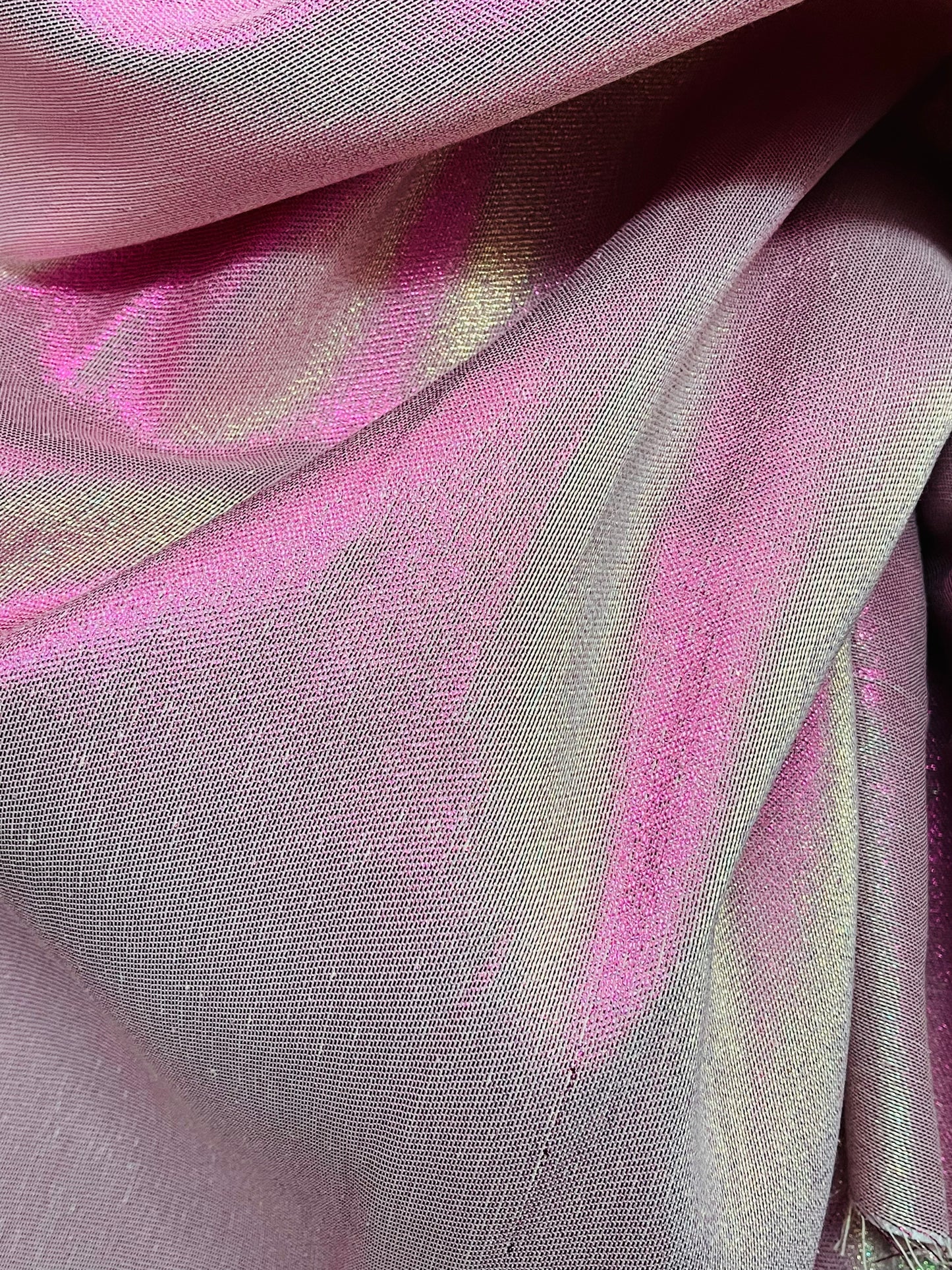Designer splash hot pink and gold mikado brocade