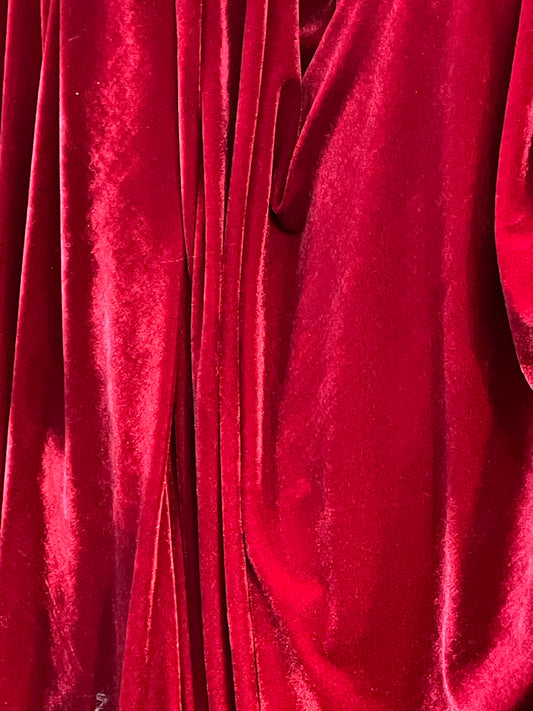 Designer red 4way stretch velvet