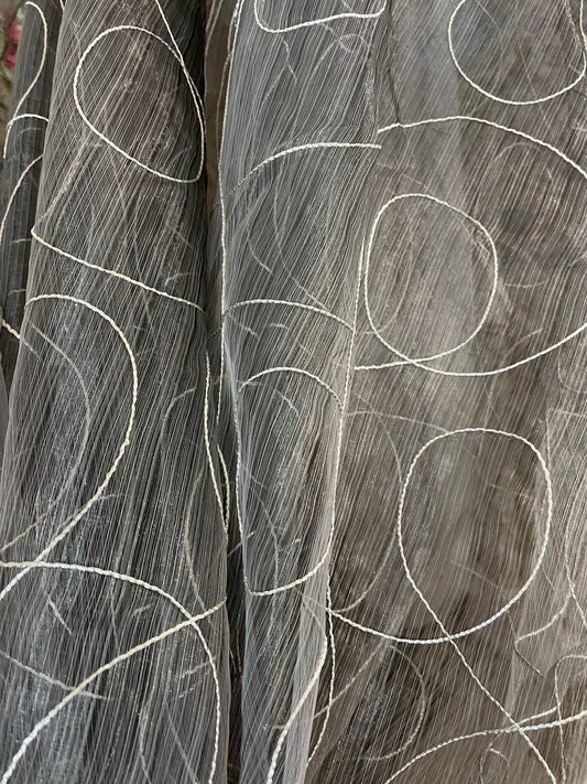 Designer poly Gazar organdy 120” inch embroidery made in Italy
