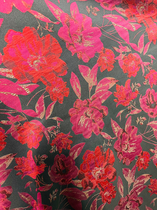 Designer metallic brocade mikado made in Italy