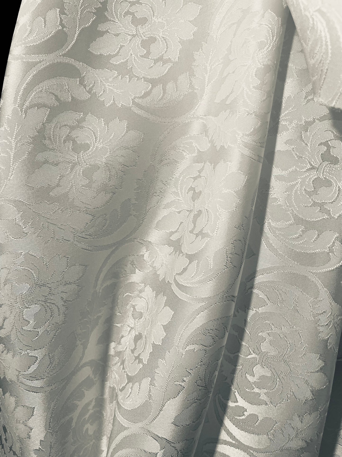 White on white Elegant designer mikado Floral Brocade great for dress jacket pants skirt and much more made in Italy