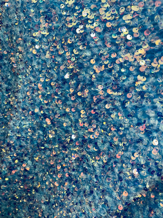 Designer 4way stretch velvet sequins lace