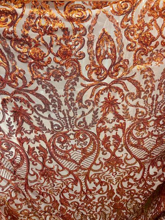 Designer 4way stretch spandex sequins lace