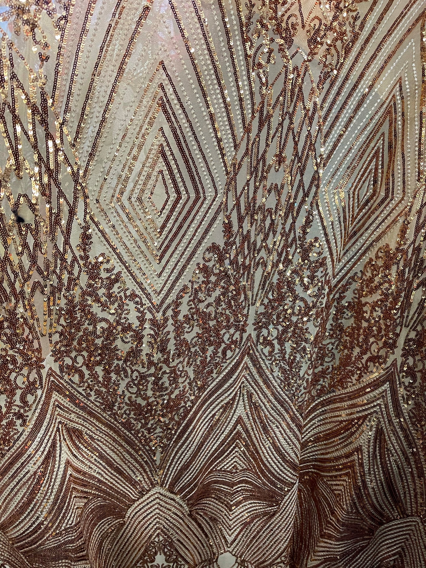 Designer 4way stretch sequins lace