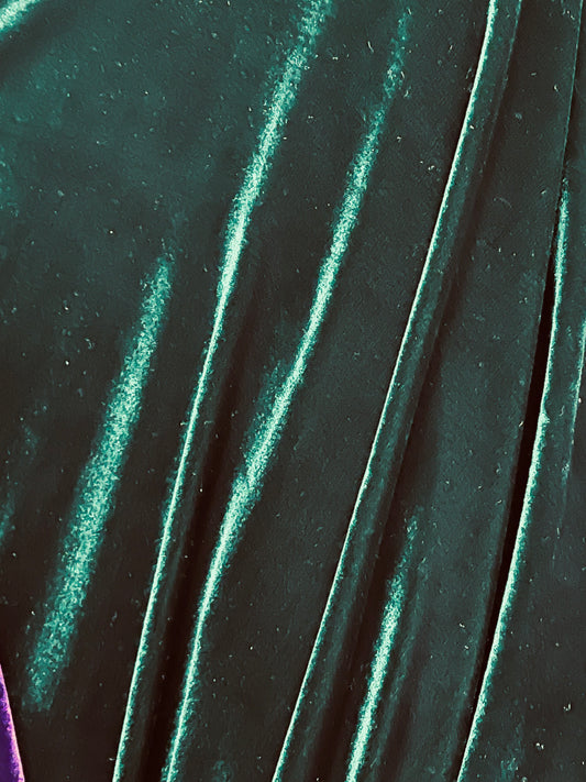 Designer Hunter green 4way stretch velvet