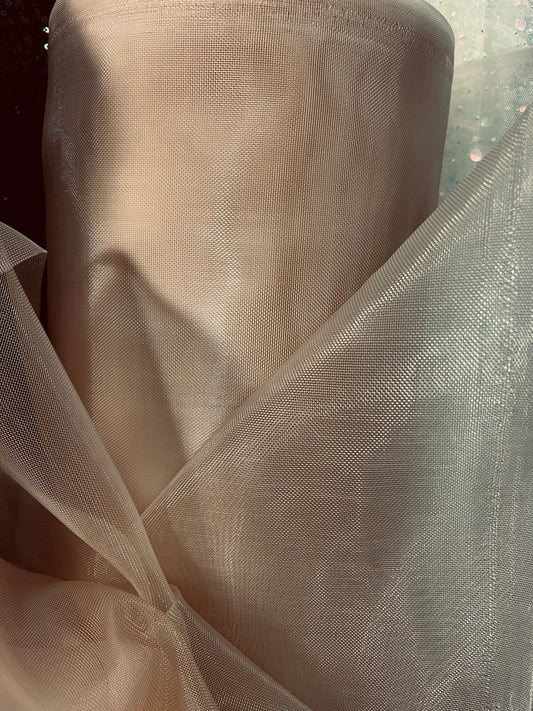 Designer metallic Horse hair organdy made in Italy