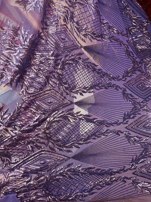 Designer 4way stretch sequins lace