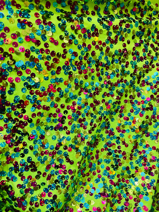 Designer spandex sequins made in Italy