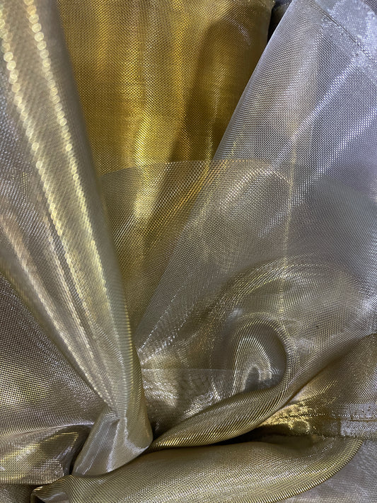 Designer metallic dabble face Horse hair organdy made in Italy