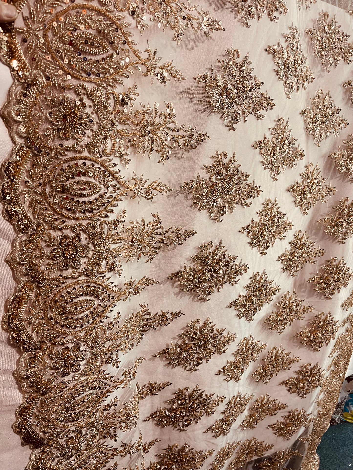 Designer beaded lace made in France