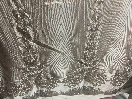 Champagne nude 4 WAY LACE sequence lace for prom